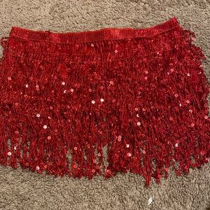 Sequins tie skirt